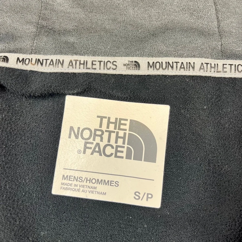The North Face Mountain Athletics Mens Black Grey Full Zip Fleece Hoodie S Small
